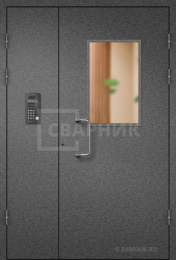 Дверь входная в подъезд с домофоном остекленная ПД-52