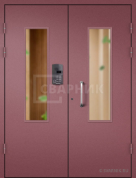 Двустворчатая равнопольная дверь с порошком наружная ПД-125